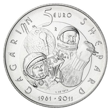 eurocoin eurocoins 5 Euro San Marino 2011 - Gagarin - Shepard (BU)