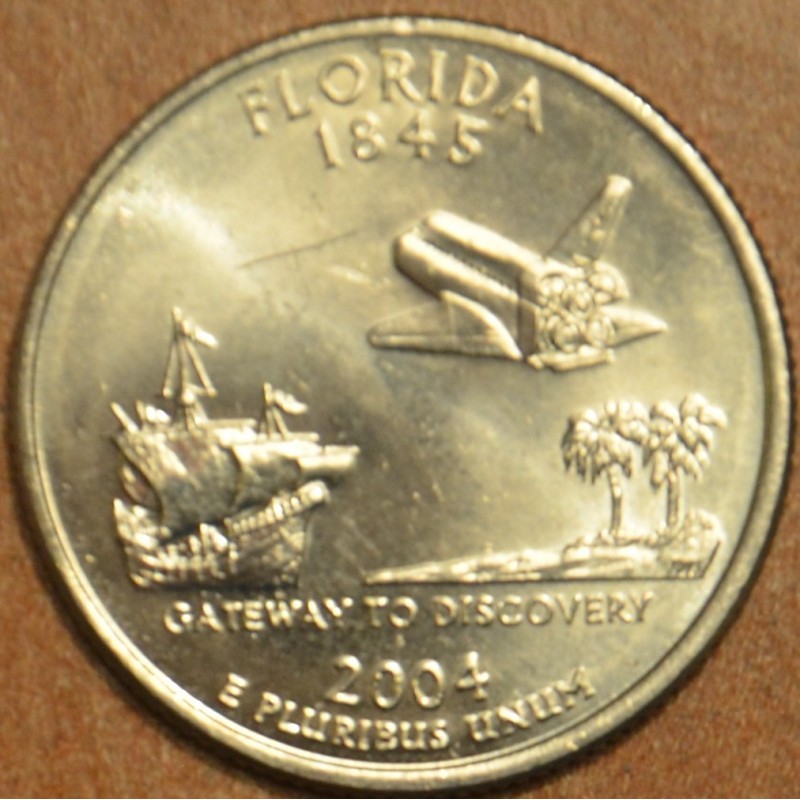 eurocoin eurocoins 25 cent USA 2004 Florida \\"P\\" (UNC)