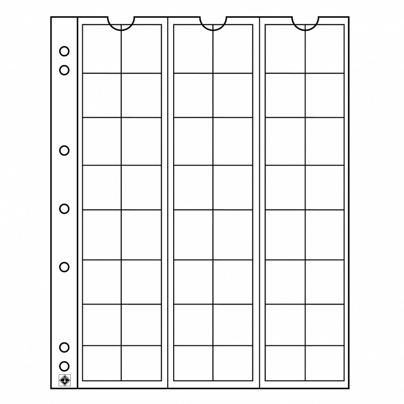 Euromince mince 5 listov do albumov Leuchtturm NUMIS do 17 mm
