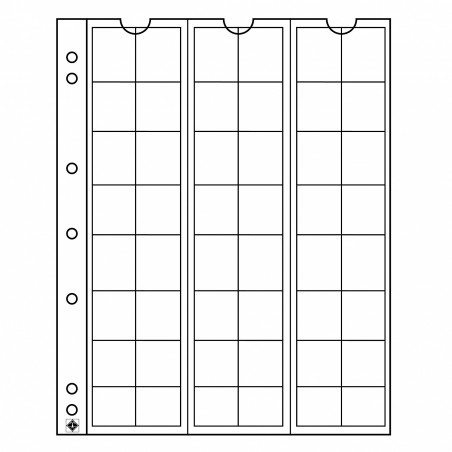 Euromince mince 5 listov do albumov Leuchtturm NUMIS do 17 mm