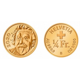 eurocoin eurocoins 1/4 Franc Switzerland 2020 Au Einstein (Proof)