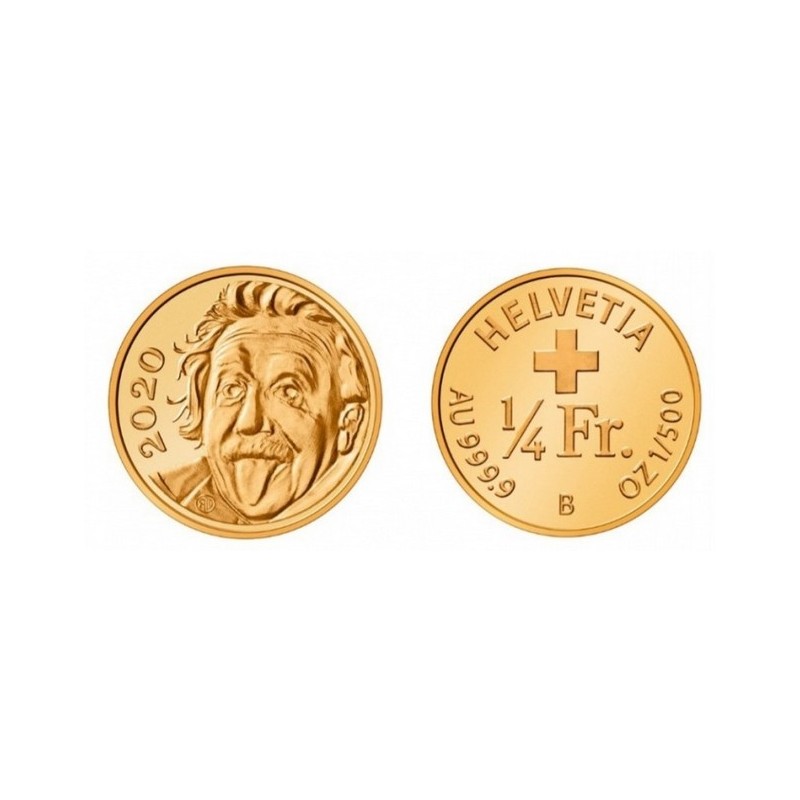eurocoin eurocoins 1/4 Franc Switzerland 2020 Au Einstein (Proof)