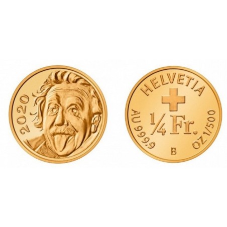 eurocoin eurocoins 1/4 Franc Switzerland 2020 Au Einstein (Proof)