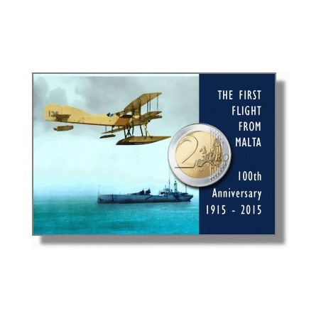 euroerme érme 2 Euro Málta 2015 - A első repülés (BU kártya)