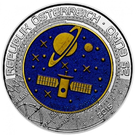 eurocoin eurocoins 25 Euro Austria 2015 - silver niobium coin Kosmo...