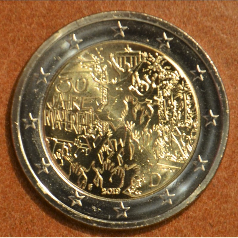 Euromince mince Poškodená 2 Euro Nemecko \\"F\\" 2019 - 30. výročie...
