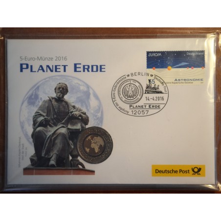 eurocoin eurocoins 5 Euro Germany \\"F\\" 2016 Planet Earth (UNC)