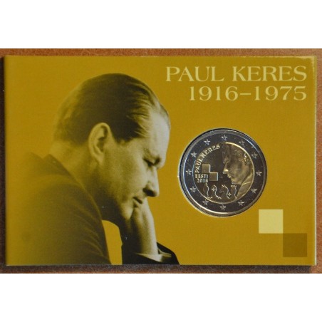 Euromince mince 2 Euro Estónsko 2016 - Paul Keres (BU karta)