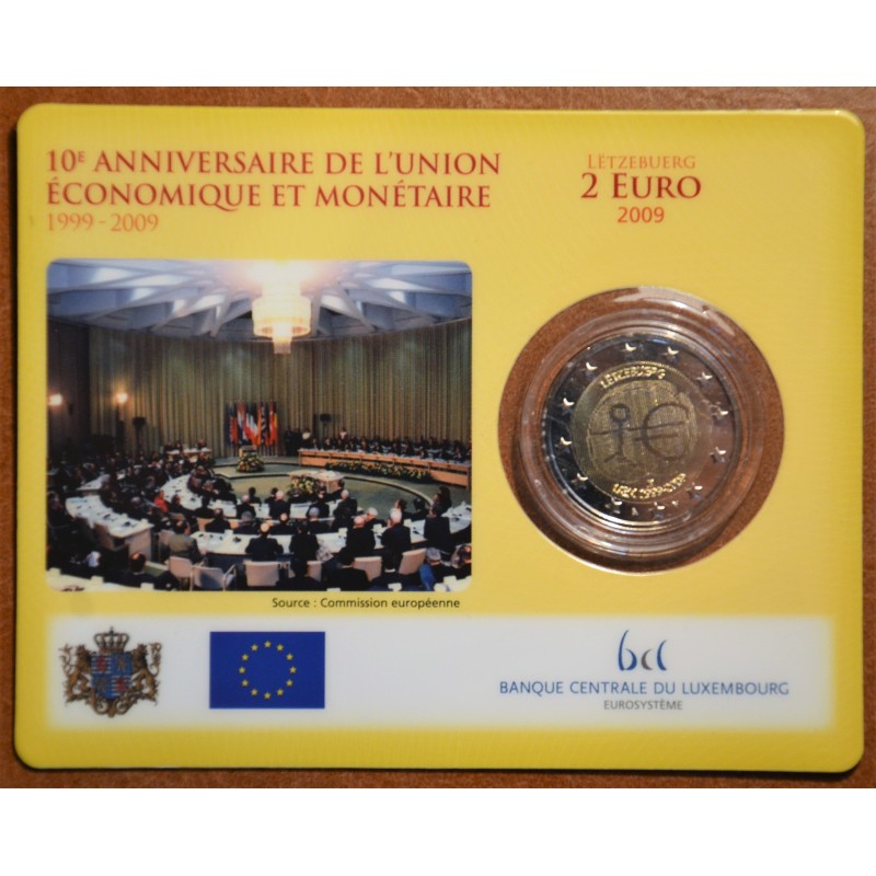 Euromince mince 2 Euro Luxembursko 2009 - 10. výročie hospodárskej ...