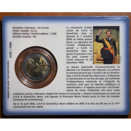 eurocoin eurocoins 2 Euro Luxembourg 2015 - 15. anniversary of Henr...