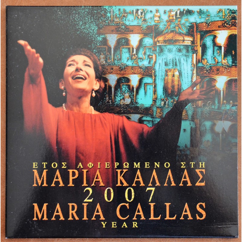 Euromince mince Grécko 2007 sada s mincou 10 Euro Maria Callas (BU)