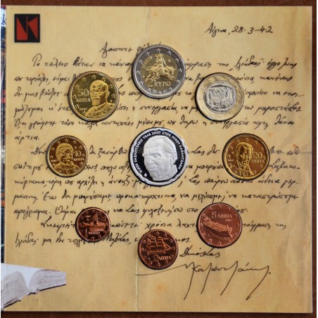 Euromince mince Grécko 2007 sada s mincou 10 Euro Nikos Kazantzakis...