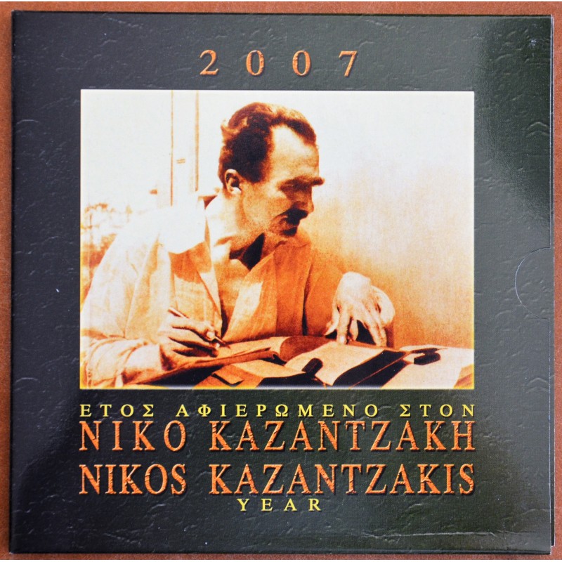 Euromince mince Grécko 2007 sada s mincou 10 Euro Nikos Kazantzakis...