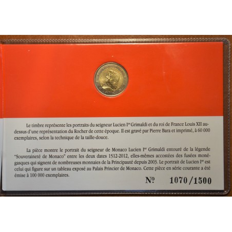 Euromince mince 2 Euro Monaco 2012 - 500. výročie nezávislosti so z...