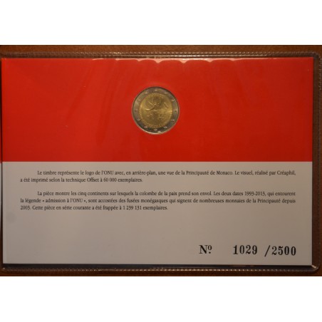 Euromince mince 2 Euro Monaco 2013 - 20. výročie členstva v OSN so ...