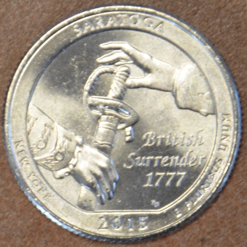 eurocoin eurocoins 25 cent USA 2015 Saratoga \\"D\\" (UNC)