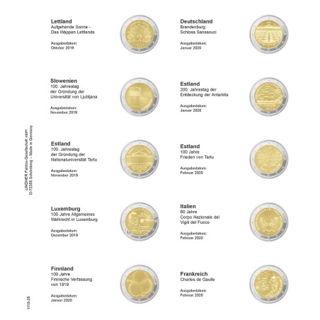 eurocoin eurocoins Lindner pages into album of 2 Euro coins (Oct. 2...
