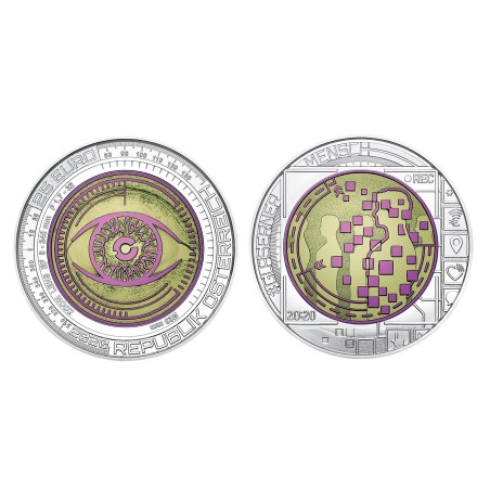 eurocoin eurocoins 25 Euro Austria 2020 - silver niobium coin Big D...