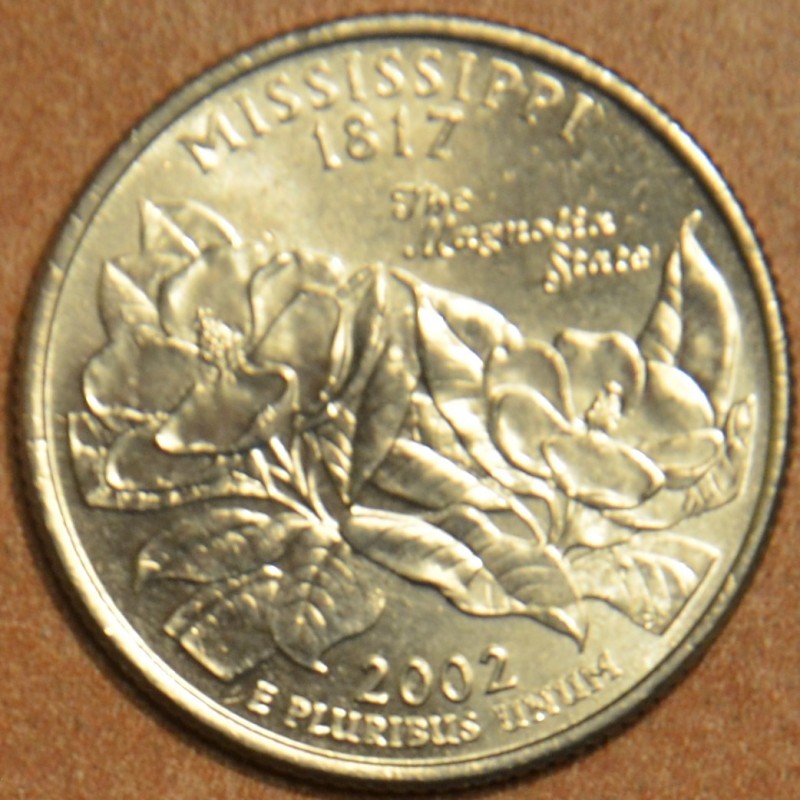 eurocoin eurocoins 25 cent USA 2002 Mississippi \\"P\\" (UNC)