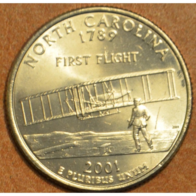 eurocoin eurocoins 25 cent USA 2001 North Carolina \\"P\\" (UNC)