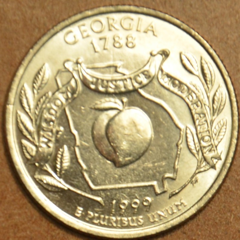 eurocoin eurocoins 25 cent USA 1999 Georgia \\"P\\" (UNC)