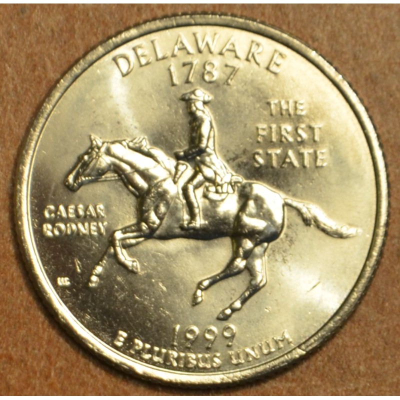 eurocoin eurocoins 25 cent USA 1999 Delaware \\"P\\" (UNC)