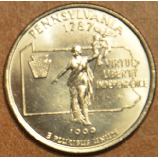 eurocoin eurocoins 25 cent USA 1999 Pennsylvania \\"P\\" (UNC)