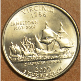 euroerme érme 25 cent USA 2000 Virginia \\"P\\" (UNC)