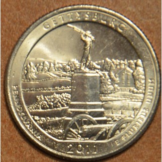 Euromince mince 25 cent USA 2011 Gettysburg \\"P\\" (UNC)
