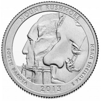 Euromince mince 25 cent USA 2013 Mount Rushmore \\"D\\" (UNC)