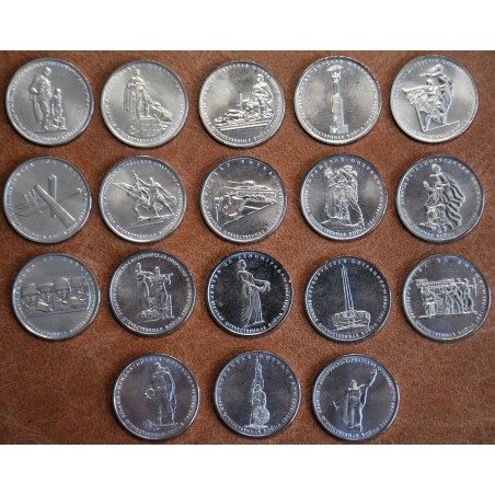 Euromince mince Rusko 18x 5 rublov 2014 (UNC)