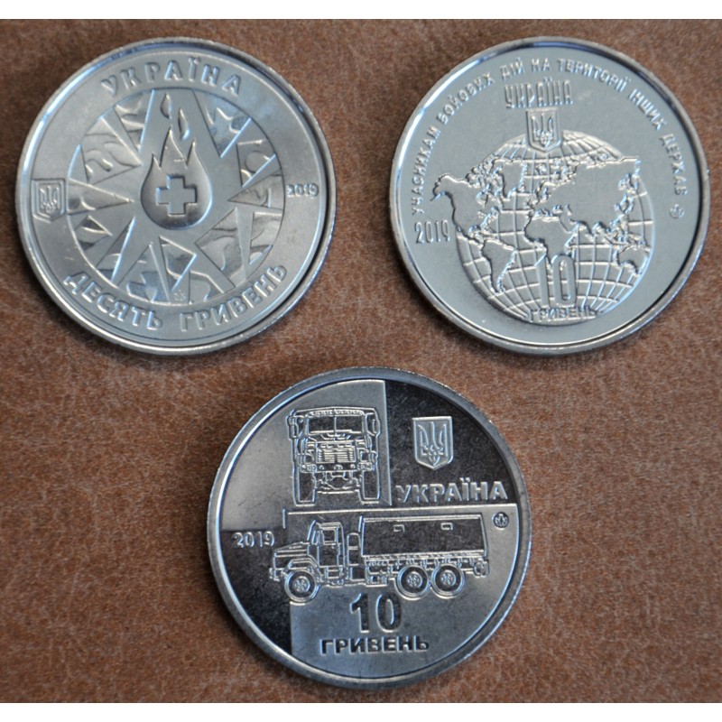 Euromince mince Ukrajna 3x 10 Hrivna 2019 (UNC)
