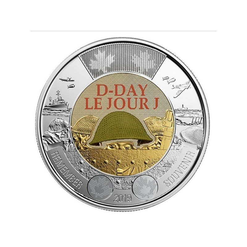 eurocoin eurocoins Canada 2 dollar 2019 D-Day (UNC)