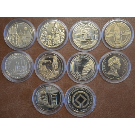eurocoin eurocoins Set of 9 tokens Belgium 2005-2013 UNESCO