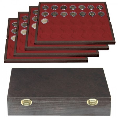 eurocoin eurocoins Lindner CARUS wood case from 140 pcs of 2 Euro c...