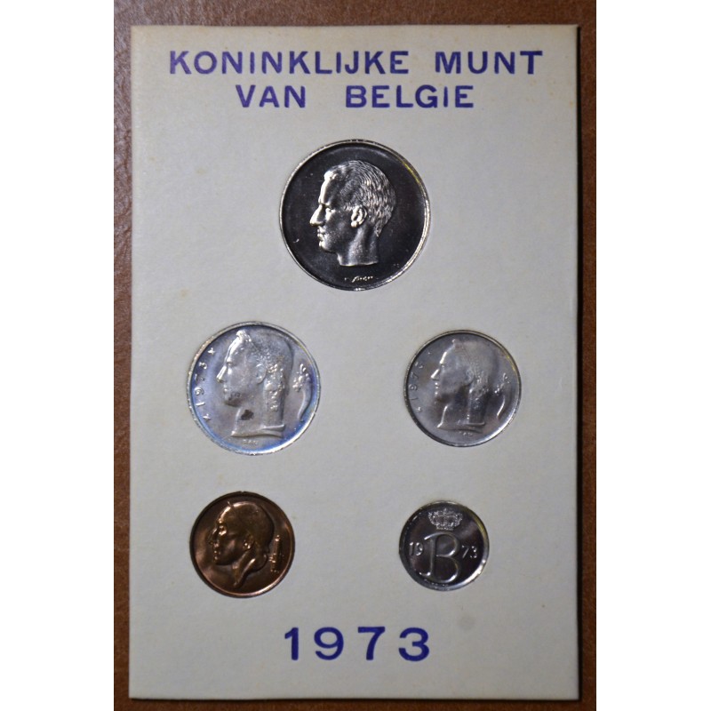 eurocoin eurocoins Belgium 1973 set of 5 francs coins (UNC)