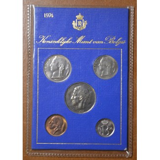 Euromince mince Belgicko 1974 sada 5 frank mincí (UNC)