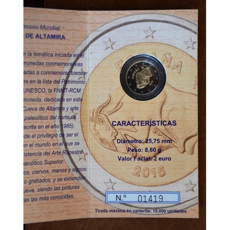 Euromince mince 2 Euro Španielsko 2015 - UNESCO: Jaskyne Altamiry (...