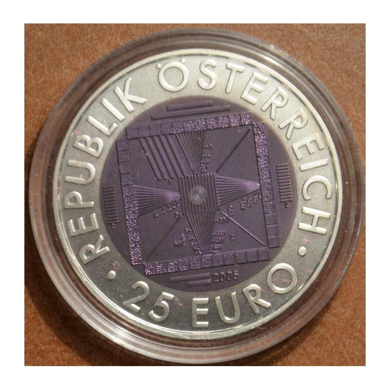 eurocoin eurocoins 25 Euro Austria 2005 - silver niobium coin 50 ye...