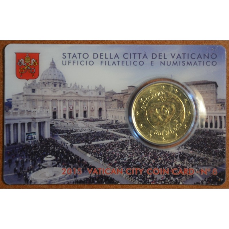 euroerme érme 50 cent Vatikán 2015 hivatalos érmekártya No. 6 (BU)