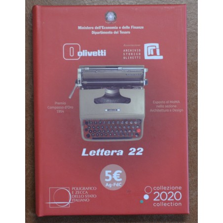 euroerme érme 5 Euro Olaszország 2020 - Vörös Olivetti Lettera 22 (BU)