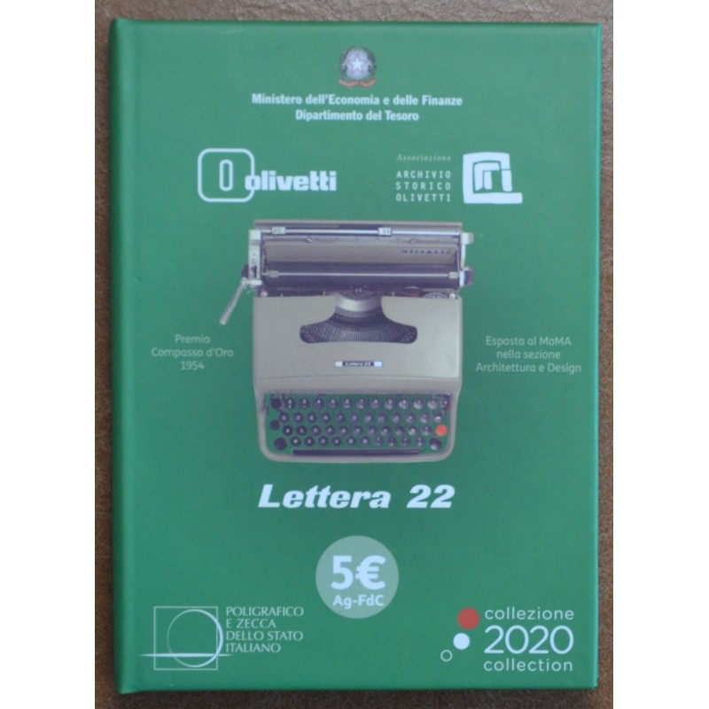 eurocoin eurocoins 5 Euro Italy 2020 - Green Olivetti Lettera 22 (BU)