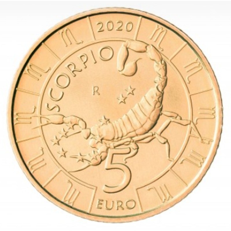 euroerme érme 5 Euro San Marino 2020 Zodiac: Skorpió (UNC)