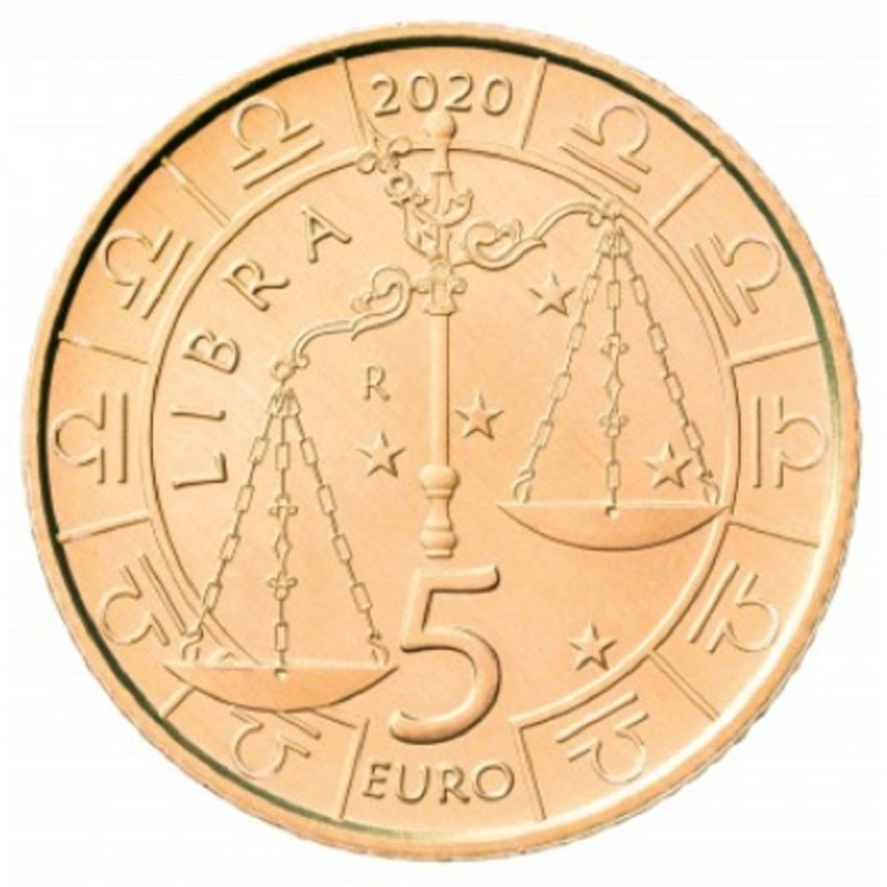 eurocoin eurocoins 5 Euro San Marino 2020 Zodiac: Libra (UNC)