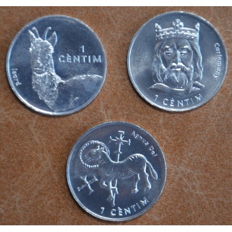 Euromince mince Andorra 3x 1 centim 2002 (UNC)