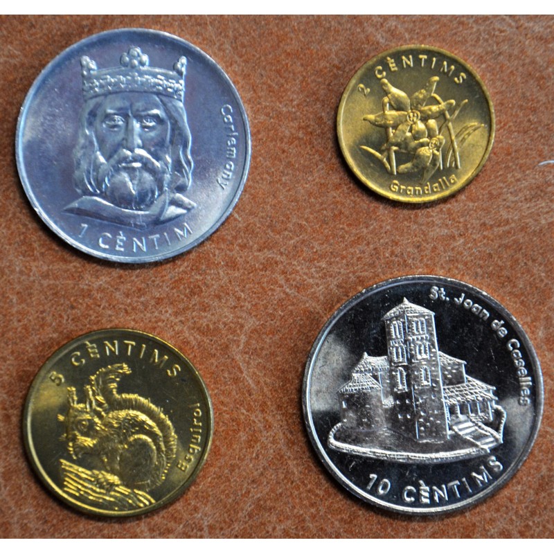 eurocoin eurocoins Andorra set of 4 centime coins 2002 (UNC)