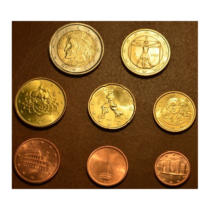 eurocoin eurocoins Set of 8 coins Italy 2002 (UNC)