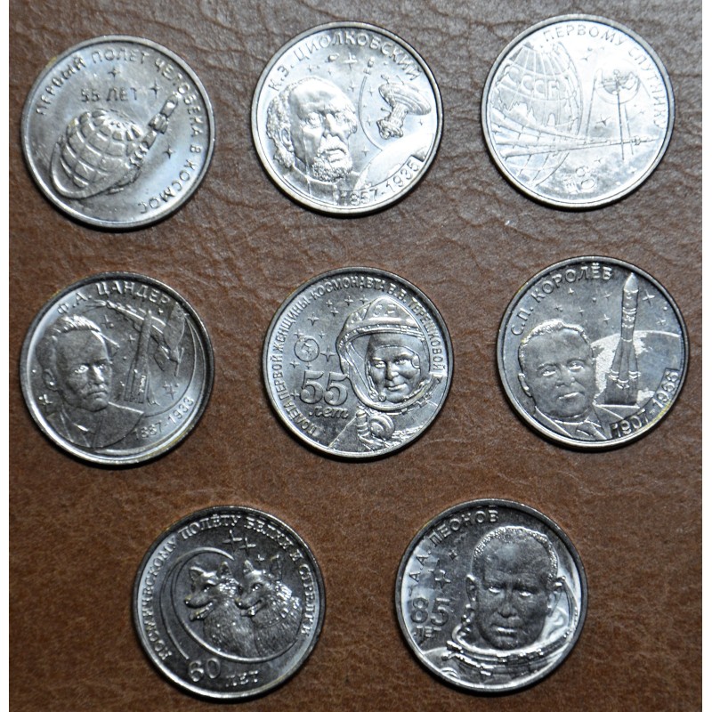 Euromince mince Podnestersko 8x 1 rubeľ - Vesmír 2016-2020 (UNC)