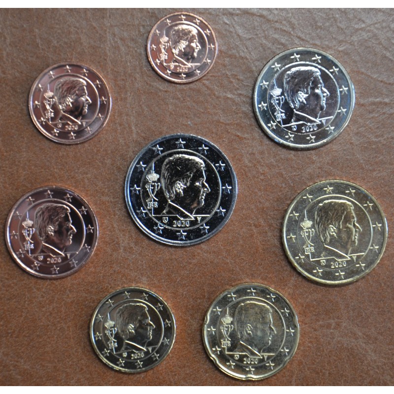 eurocoin eurocoins Belgium 2020 set of 8 King Philippe coins (UNC)