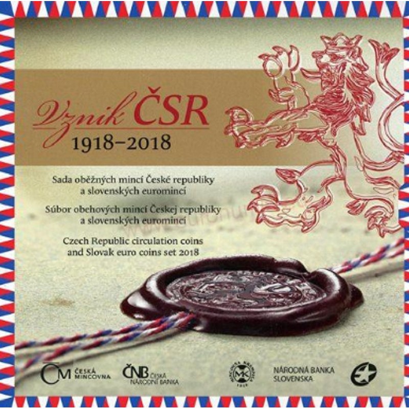 eurocoin eurocoins Set of Slovak - Czech coins 2018 - Anniversary o...